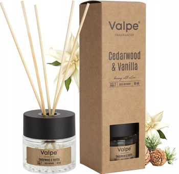 VALPE vonný difuzér s tyčinkami CEDAR TREE - Vanilka 50 ml dz50-81