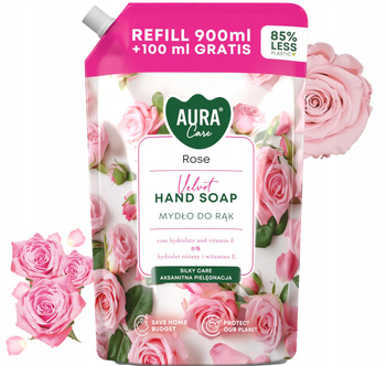 AURA Care Mydło Do Rąk Nawilżające Róża 1000 ml Uzupełniające AHS-002-001