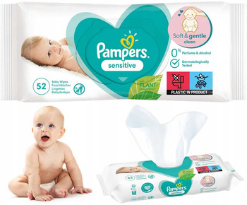 PAMPERS Sensitive obrúsky 52 ks. - 1 op.