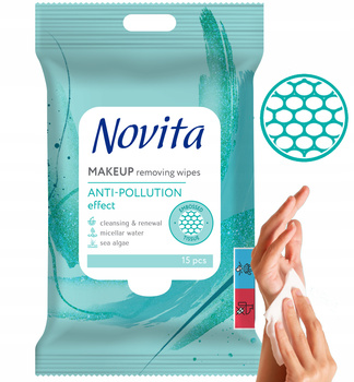 NOVITA Chusteczki nawilżane Make up & Care 15szt.