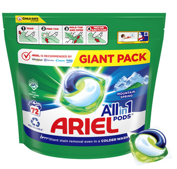 Ariel All-in-1 PODS Mountain Spring pracie kapsuly pre bielu farbu 72 ks.